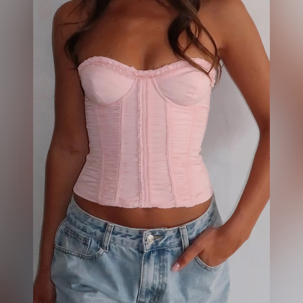 Don't Judge Me Strapless Bustier Baby Pink